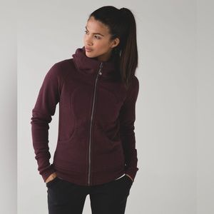 EUC Lululemon Scuba Full-Zip Hoodie III Heathered Bordeaux Drama 6
